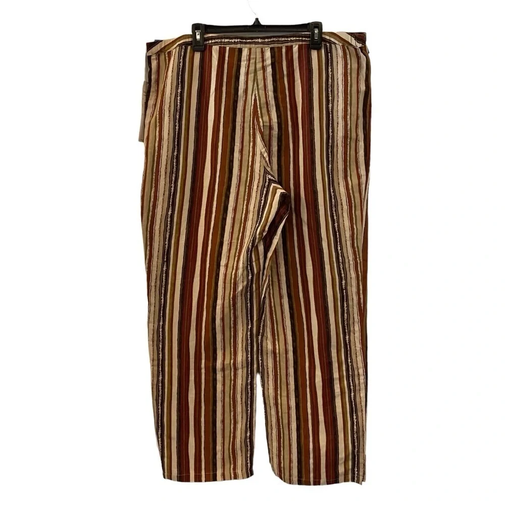 Liz Claiborne First Issue women plus size 16 linen blend straight wide leg pants